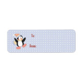 Cute pinguin kerstcadeaulabels voor labels (Voorkant)