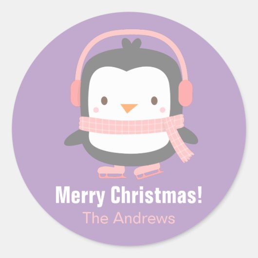 Cute Pinguïn Kinderen Kerst Decoratie Stickers (Voorkant)
