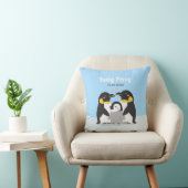 Cute Pinguïn Kuiken en Familie Babykamer Kussen (Stoel)