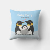 Cute Pinguïn Kuiken en Familie Babykamer Kussen (Achterkant)