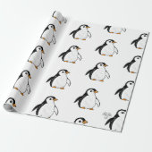 Cute Pinguïn Lief Ontwerp Cadeaupapier (Uitgerold)