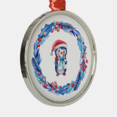 Cute pinguin metalen ornament (Rechts)