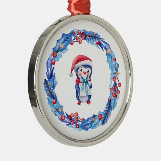 Cute pinguin metalen ornament (Rechts)