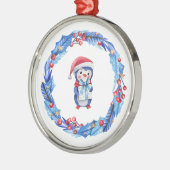 Cute pinguin metalen ornament (Links)