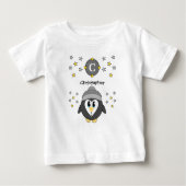 Cute pinguin name stars yellow grijs (Voorkant)