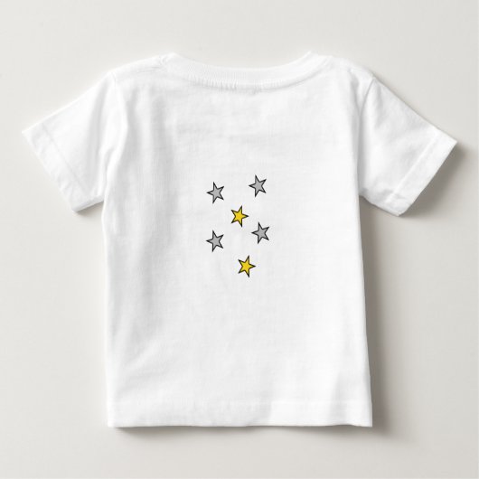 Cute pinguin name stars yellow grijs (Achterkant)