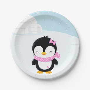 Cute pinguin papieren bordje
