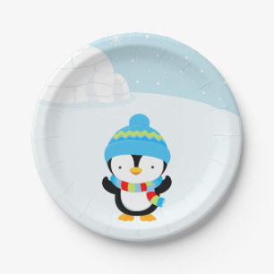 Cute pinguin papieren bordje