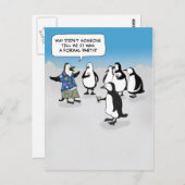 Cute pinguin party briefkaart (Voorkant / Achterkant)