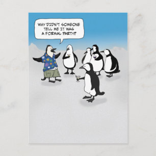 Cute pinguin party briefkaart