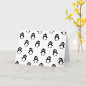 Cute pinguin patroon kaart (Gele Bloem)
