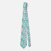 Cute pinguïn patroon turquoise patroon stropdas (Voorkant)