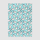 Cute pinguïn patroon turquoise patroon tissuepapier (Voorkant)