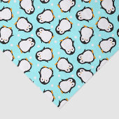 Cute pinguïn patroon turquoise patroon tissuepapier (Detail)