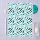 Cute pinguïn patroon turquoise patroon tissuepapier (Craft)
