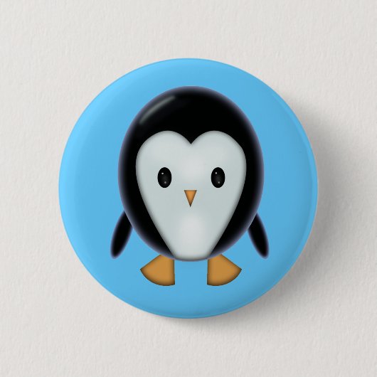Cute Pinguïn Pinback Knop Ronde Button 5,7 Cm (Voorkant)
