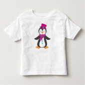 Cute pinguin, pinguïn met Pet, pinguïn met scarf Kinder Shirts (Voorkant)