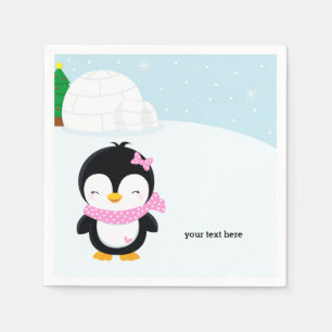 Cute pinguin servetten