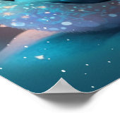 Cute Pinguïn slapende sterren maan kunst kinderkam Poster (Hoek)