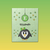 Cute pinguin sterren en noem groene kinderen legpuzzel