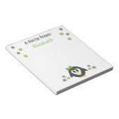 Cute pinguin sterren en noem groene kinderen notitieblok (Schuin)