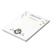 Cute pinguin sterren en noem groene kinderen notitieblok (Linkerzijde)