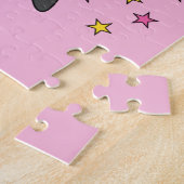 Cute pinguin sterren en noem roze kinderen legpuzzel (Zijkant)