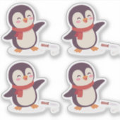 Cute Pinguïn Valentijn Vinyl Stickers (4 stuks) (Voorkant)