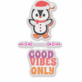Cute pinguïn Velgrootte: 6" x 6" Vel Sticker (Voorkant)