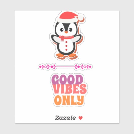 Cute pinguïn Velgrootte: 6" x 6" Vel Sticker (Vel)