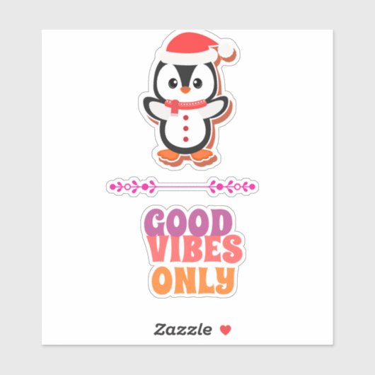 Cute pinguïn Velgrootte: 6" x 6" Vel Sticker (Vel)