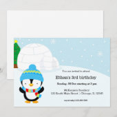 Cute pinguin verjaardagsfeest kaart (Voorkant / Achterkant)