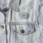 Cute Pinguïn Visvangst Verjaardagsfeestje Ronde Button 3,2 Cm (In situ)