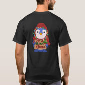 Cute pinguin wenst vrome kerst t-shirt (Achterkant)