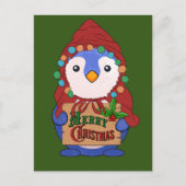 Cute pinguin wil vrolijk kerstfeest Throw Briefkaart (Voorkant)