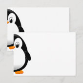 Cute Pinguïn Zwart en Wit Blank Notitiekaartje (Voorkant / Achterkant)