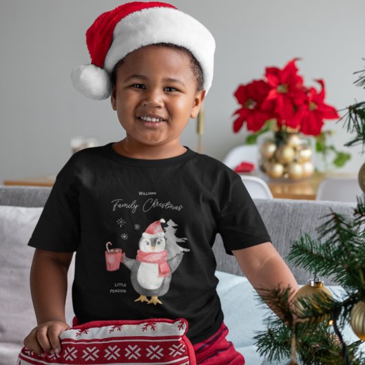 Cute Pinguïnfamilie bijpassende Kerstkind Kinder Shirts