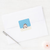 Cute Pinguïnkuiken in Wintersneeuw Vierkante Sticker (Envelop)