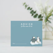 Cute Pinguïns Blauwe Advieskaart voor Moeder (Staand voorkant)