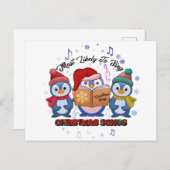 Cute Pinguins die kerstliedjes zingen Briefkaart (Voorkant / Achterkant)