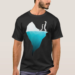 Cute pinguins op een ijsberg Unieke geometrische v T-shirt