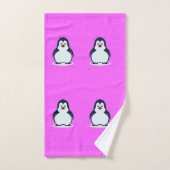 Cute pinguins op roze bad handdoek (Handdoek)