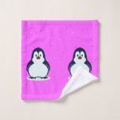 Cute pinguins op roze bad handdoek (Wasdoekje)