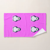 Cute pinguins op roze bad handdoek (Handdoek)