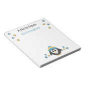 Cute pinguinsterren en noem blauwe kinderen notitieblok (Schuin)