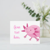 Cute Pink Albino Axolotl Briefkaart (Staand voorkant)