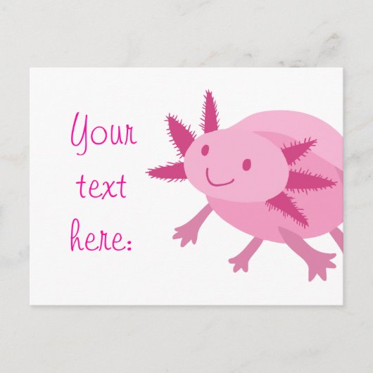 Cute Pink Albino Axolotl Briefkaart (Voorkant)