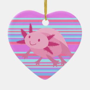 Cute Pink Albino Axolotl Keramisch Ornament