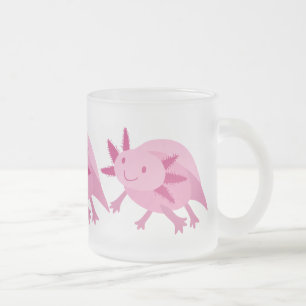 Cute Pink Albino Axolotl Matglas Koffiemok