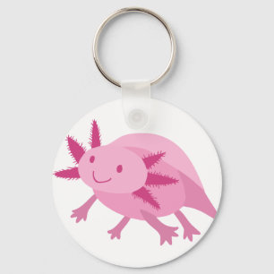 Cute Pink Albino Axolotl Sleutelhanger